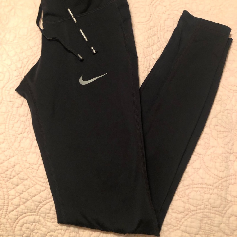 Nike XS Long Black Running Pants, Dri Fit.
